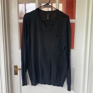 Grey V-neck Element sweater. Size large.